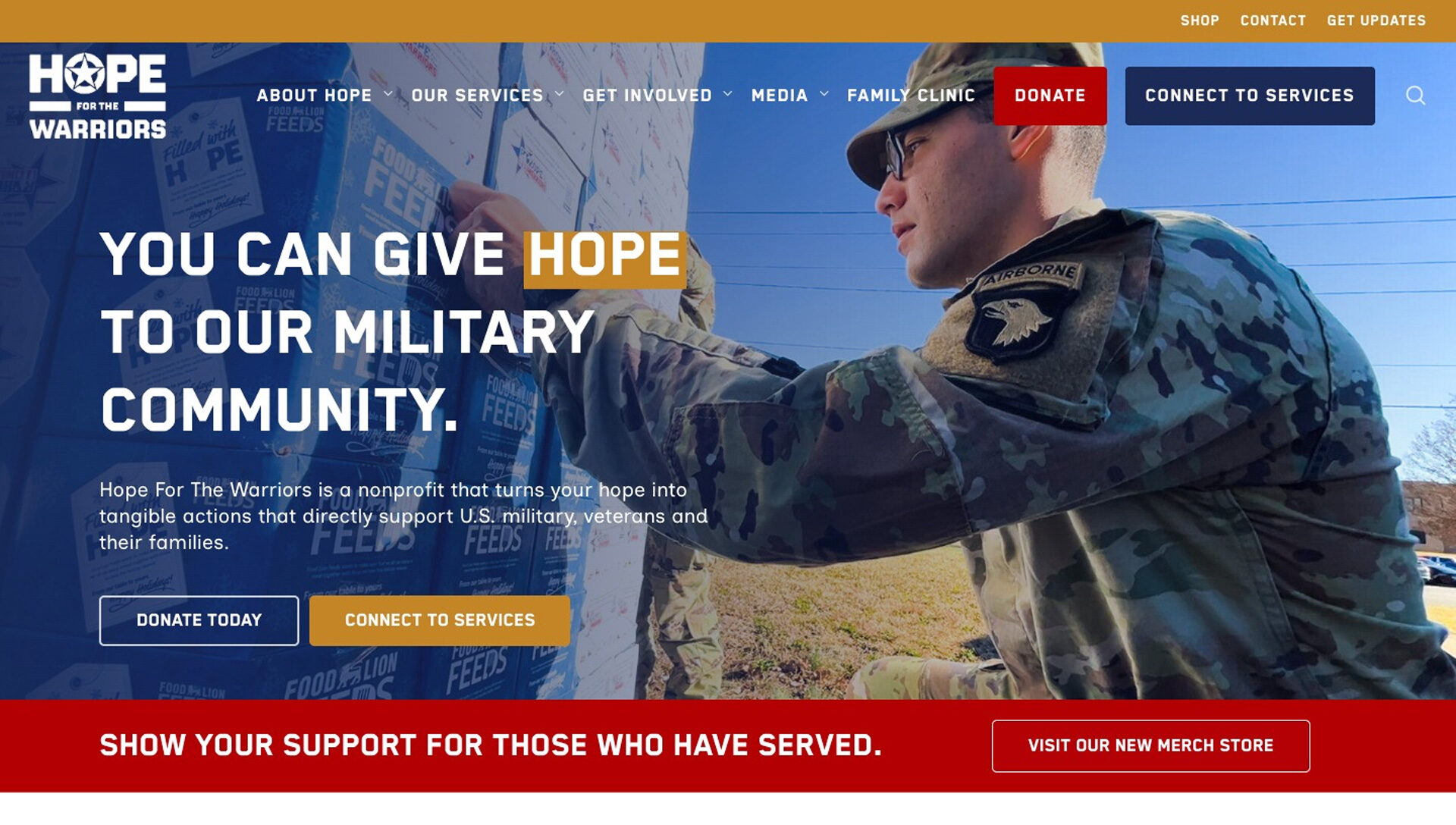 Hope For The Warriors website screenshot