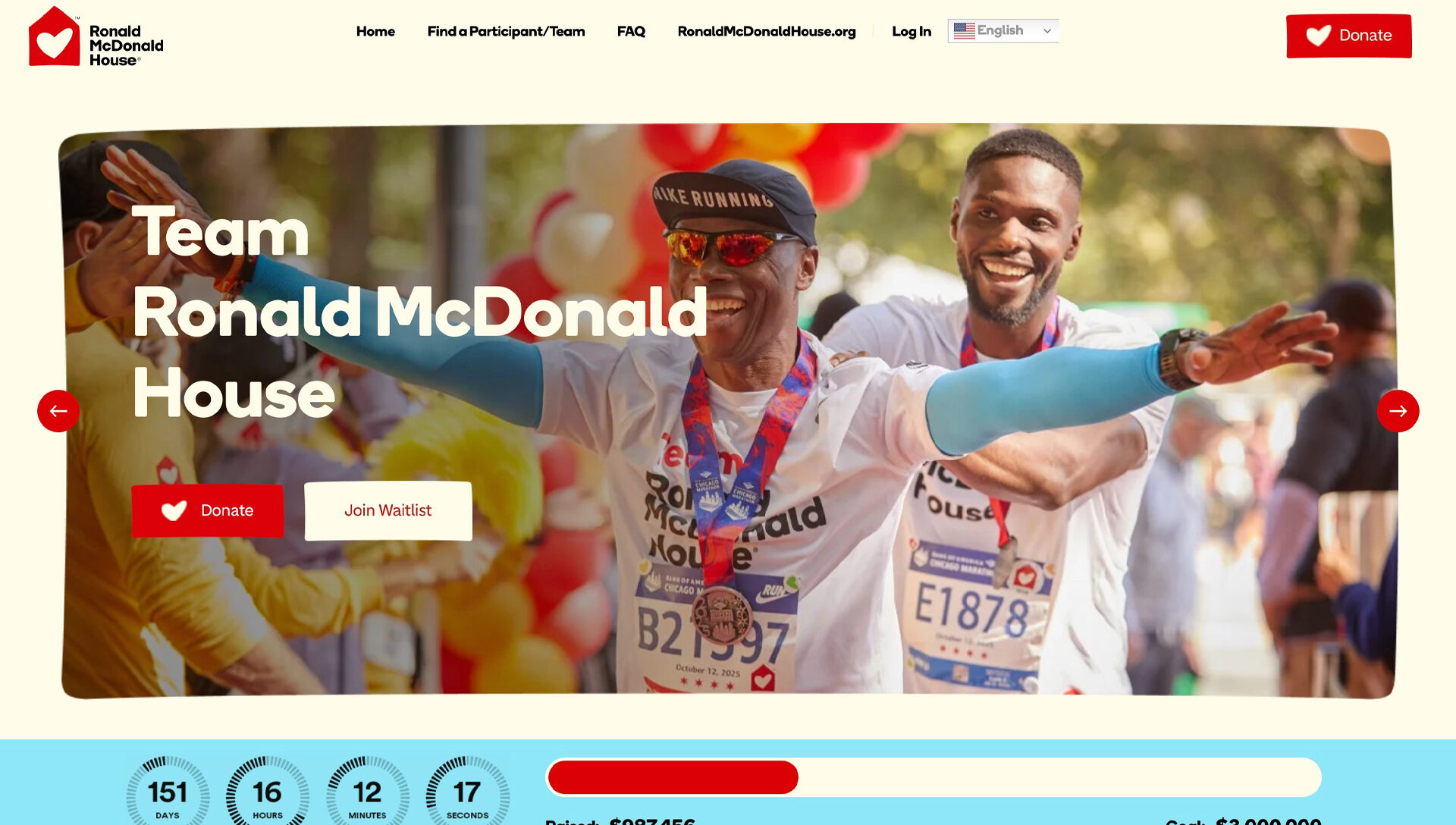 Ronald McDonald House website screenshot